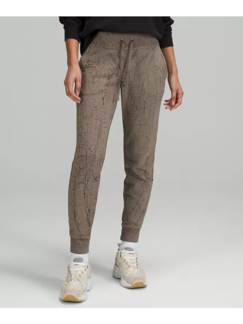 Lululemon Warm Down Gray-Olive Crackle Jogger 7/8 Length Athleisure Women's Sz 4 - Picture 3 of 11